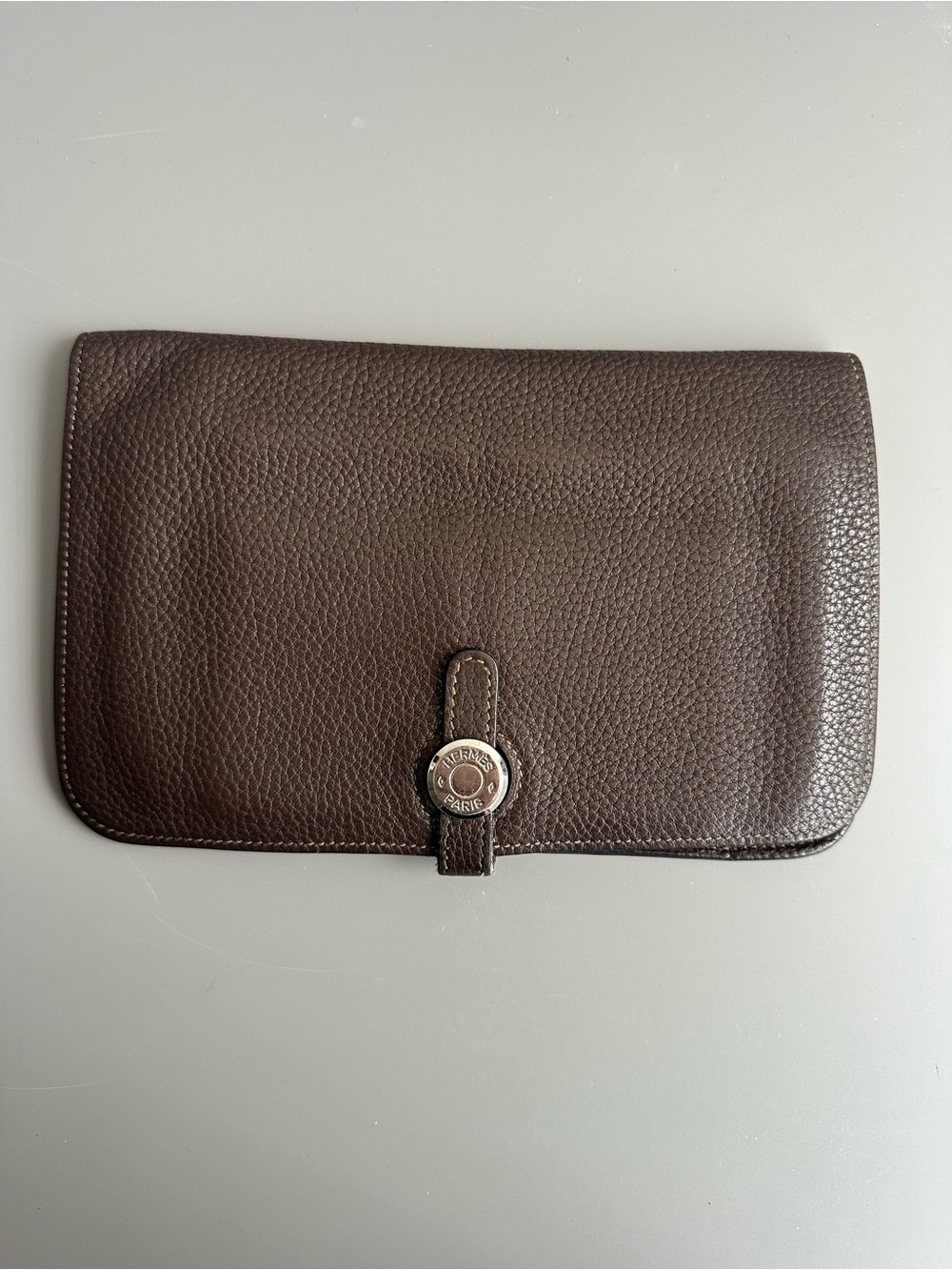 Hermès Dogon GM Wallet Brown Togo Leather Palladium Hardware